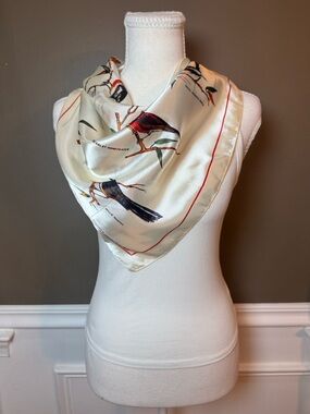 Vintage Heil Australian Birds Scarf Novelty Print Japan